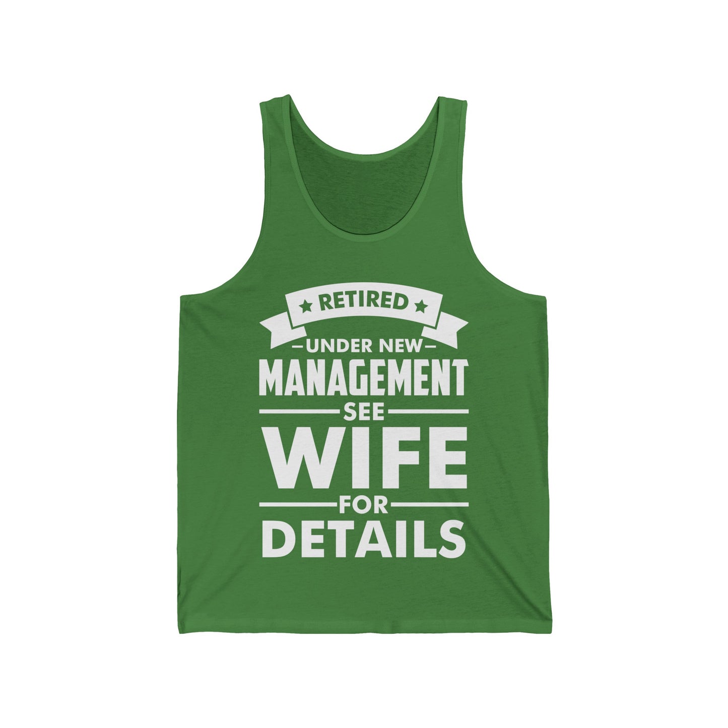 Funny Retired Under New Management See Wife for Details Wifey Tank Tops