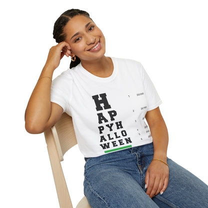 Funny Optometrist Halloween Eye Chart Optometry Eye Doctor Halloween T-Shirt Men Women