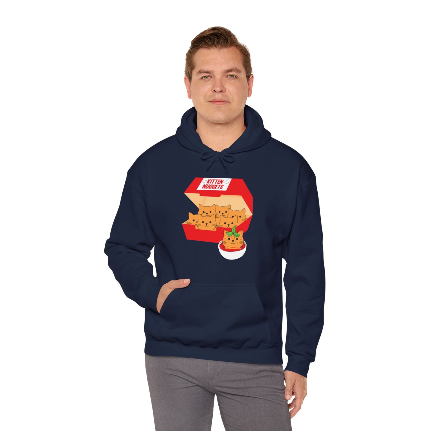 Funny Kitten Nuggets Food Pun Cat Lover Gift Chicken Nuggets Hoodie For Men Women Hoodie