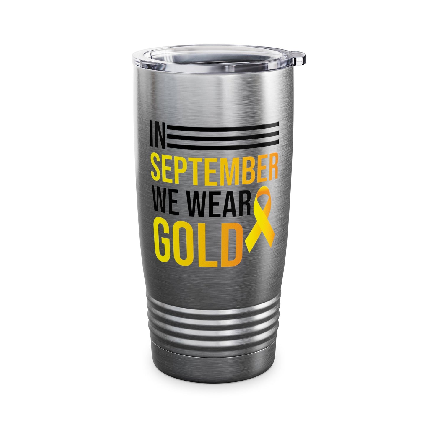 In September We Wear Gold Childhood Cancer Awareness Mug for Men Women Tumbler