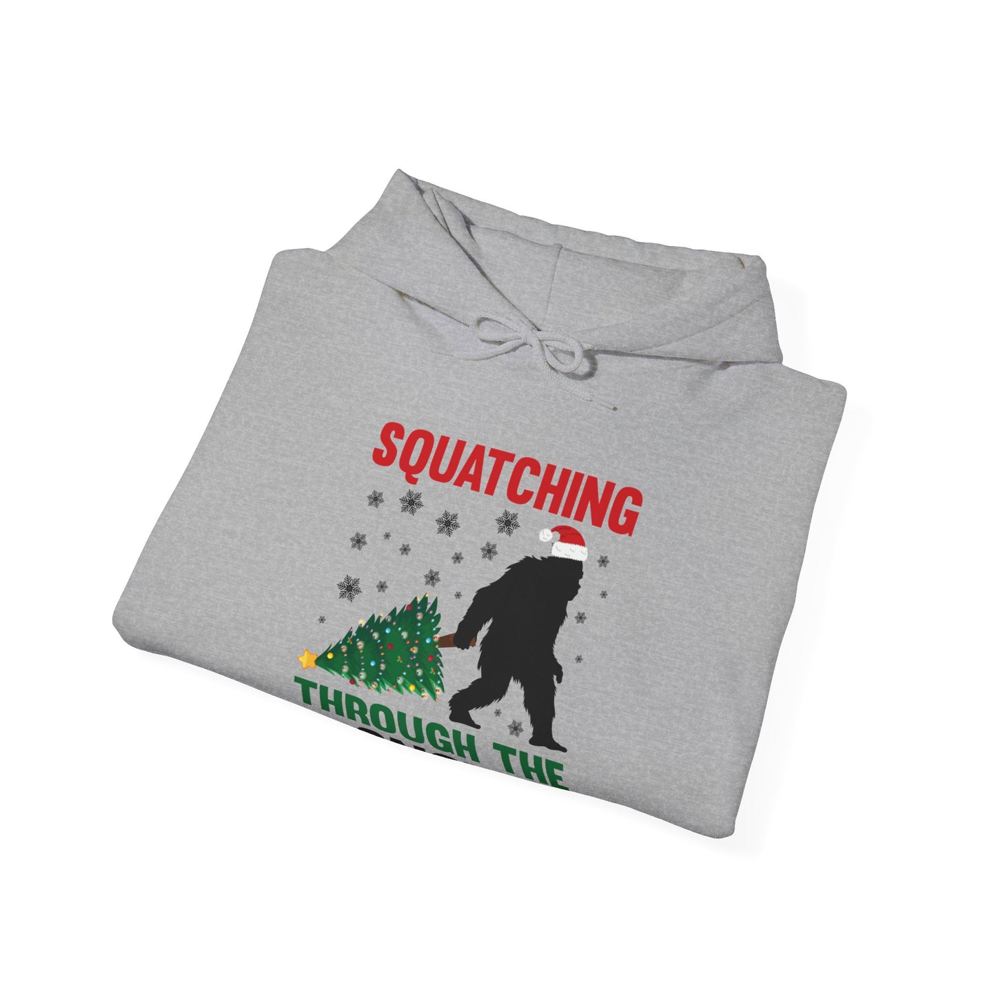 Squatching Through The Snow Funny Bigfoot Christmas Sasquatch Hoodie