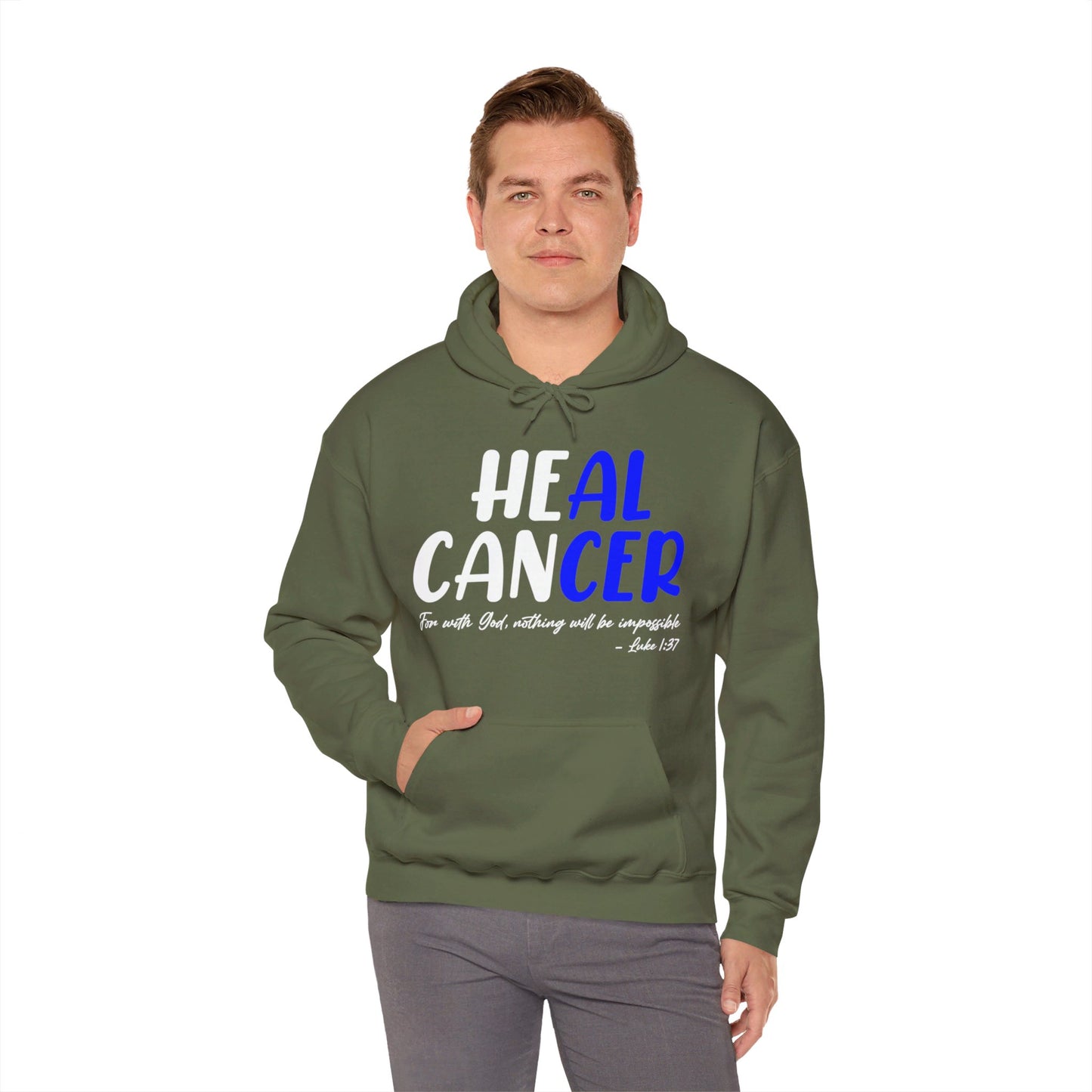 Colon Cancer Faith Bible Verse CRC Awareness Support Heal Family Hoodie For Men Women