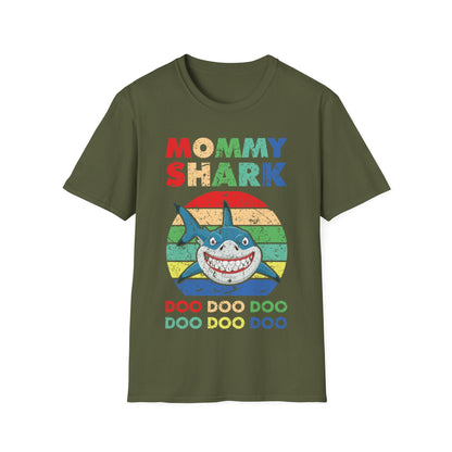 Funny Mommy Shark Vintage Doo Doo Doo Mothers Day Birthday Gift Tee T-Shirt Women