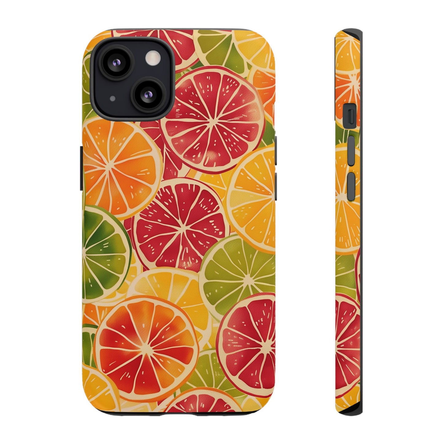 Citrus Burst Vibrant Color Pattern iPhone 13 14 15 16 Pro Max Plus Case Wireless Charging Compatible Tough Cases Protection, Magnetic Phone Case for iPhone Classic Series