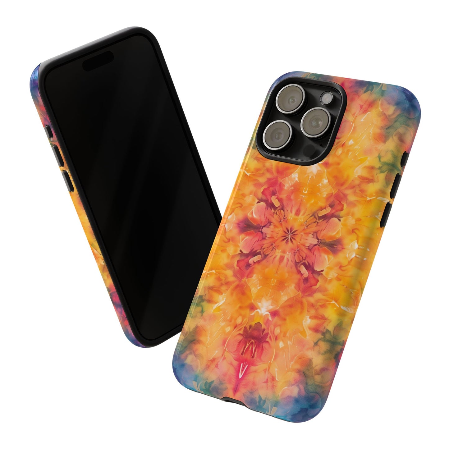 Tie-Dye Dream Pattern iPhone 13 14 15 16 Pro Max Plus Case Wireless Charging Compatible Tough Cases Protection, Magnetic Phone Case for iPhone Classic Series