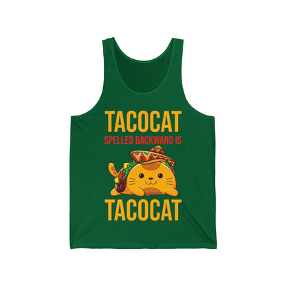 Funny Tacocat Spelled Backwards is Tacocat Cat Food Foodie Tank Tops