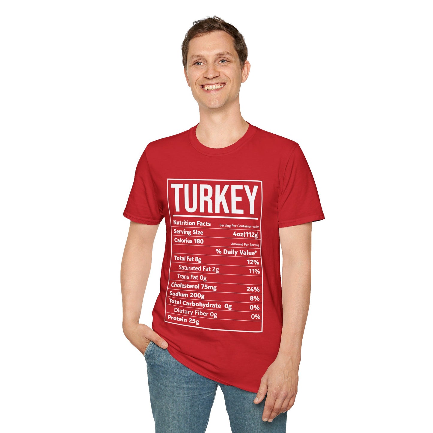 Turkey Nutrition Facts Funny Family Matching Thanksgiving Christmas T-Shirt For Men Women