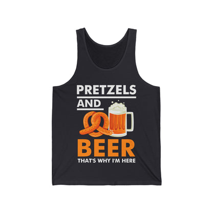 Funny Pretzels & Beer That's Why I'm Here Oktoberfest Tank Tops Men Women