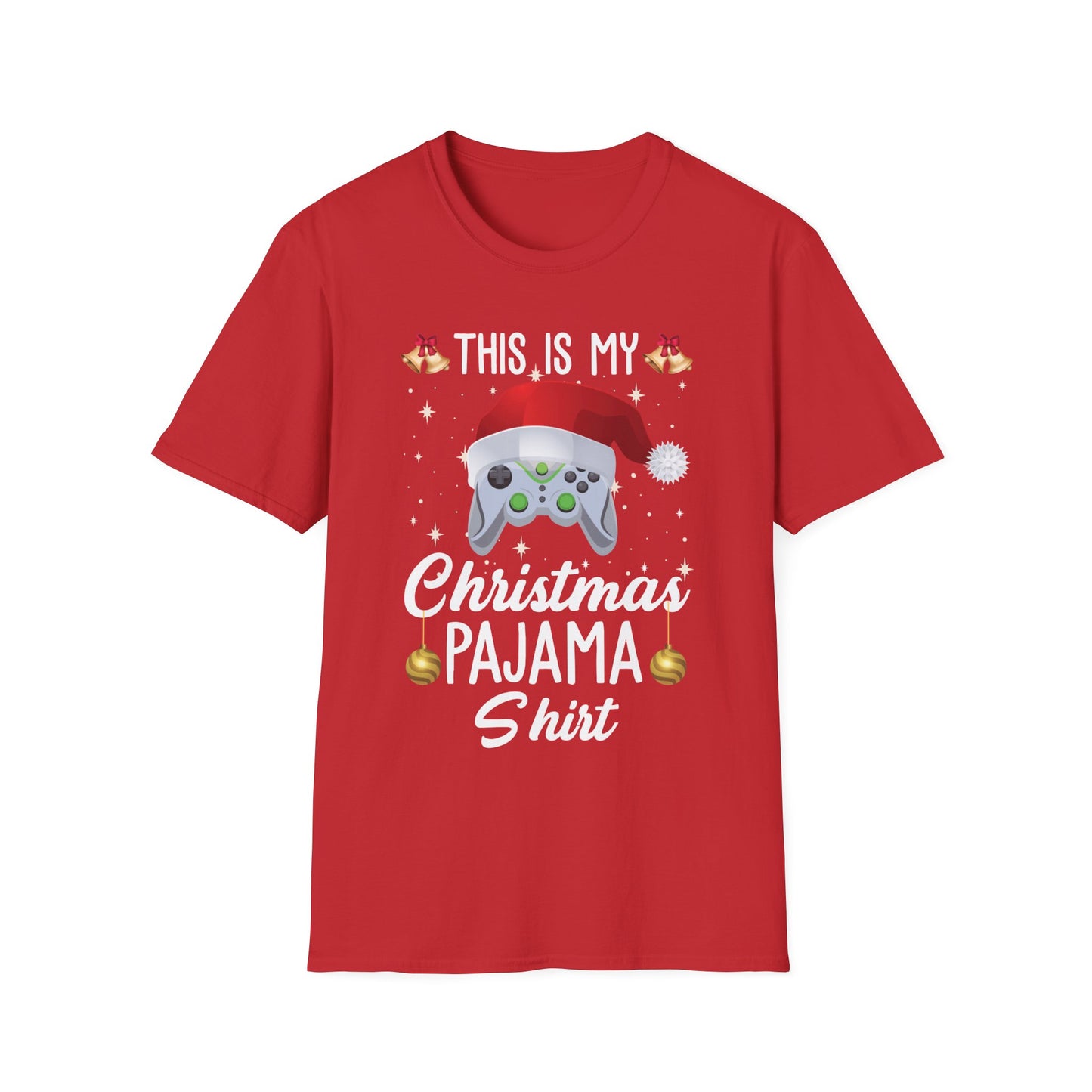 Funny This Is My Christmas Pajama Santa Hat Gamer Video Game Gaming T-Shirt