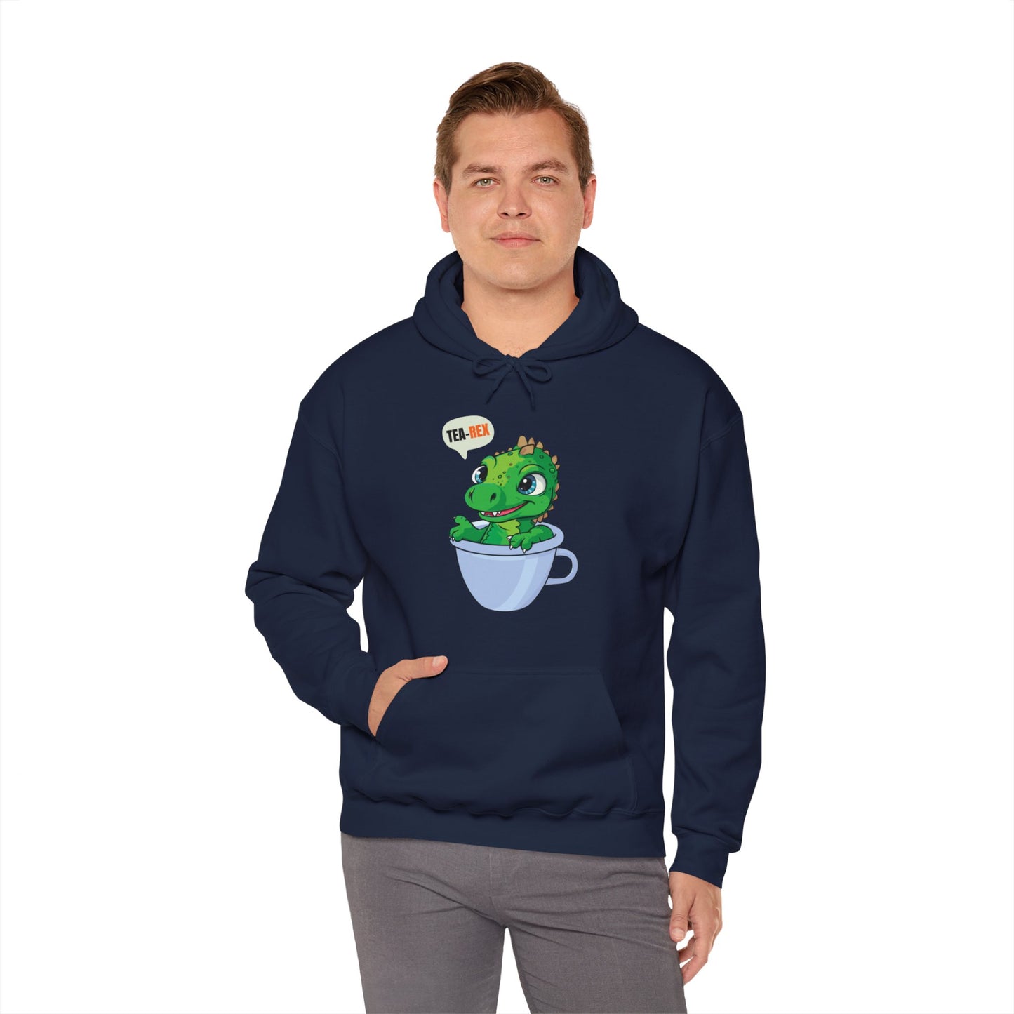 Tea-Rex In A Cup Cute T-Rex Dinosaur Kawaii Coffee Tea Funny Dino Pun Hoodie For Men Women Hoodie