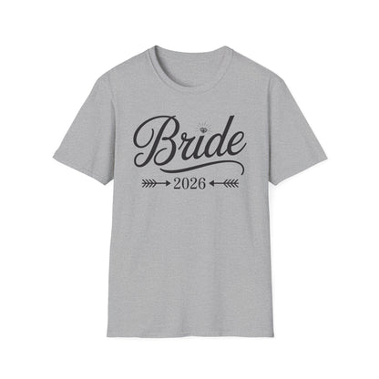 Bride Est 2026 Married Wedding Bridal Party Bachelorette T-Shirt For Women