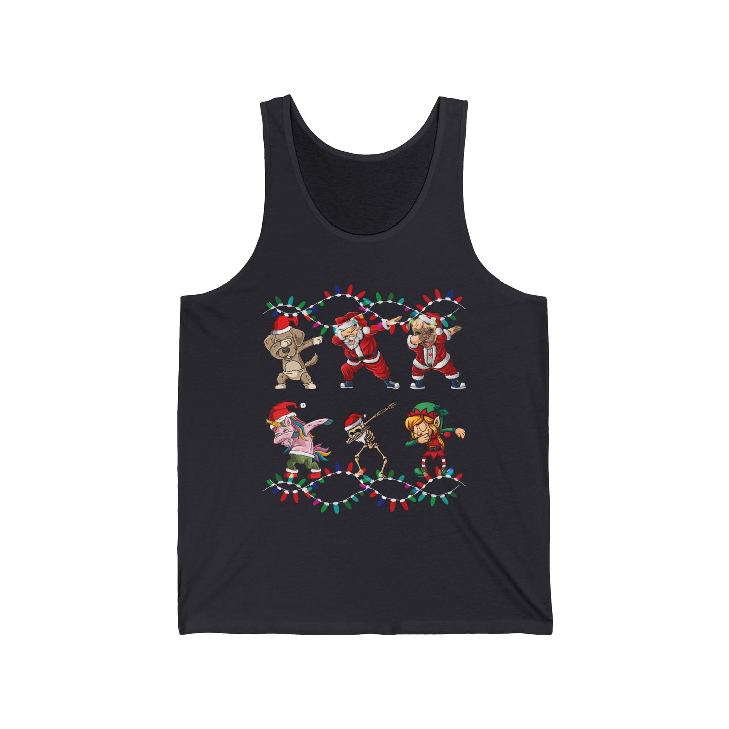 Christmas Dabbing Santa Elf Unicorn and Friends Boys Kids Dab Xmas Tank Top Men Women