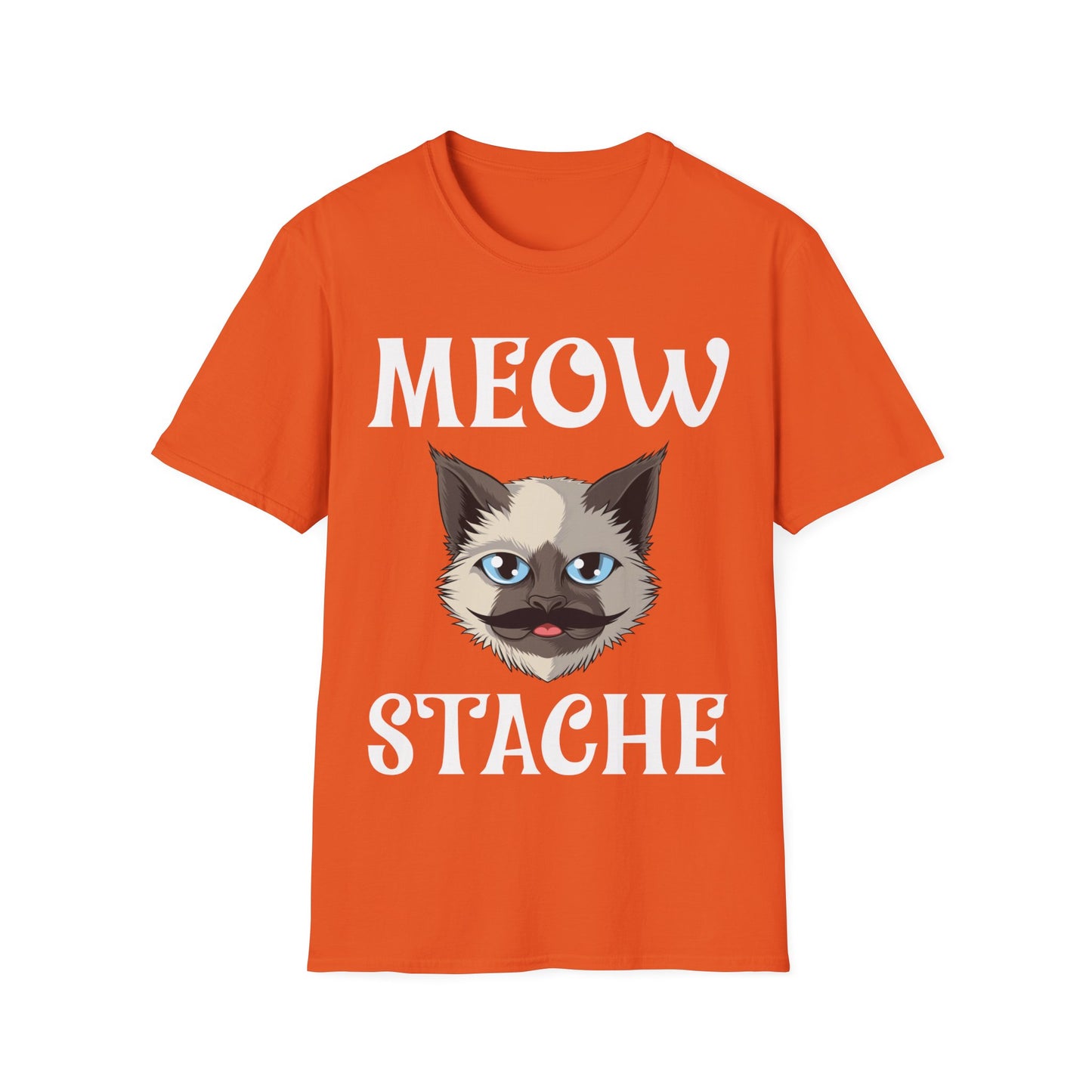 Meowstache Cat Mustache Moustache Beard Bearded Kitten Lovers T-Shirt For Men Women T-Shirt