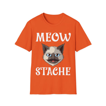 Meowstache Cat Mustache Moustache Beard Bearded Kitten Lovers T-Shirt For Men Women T-Shirt