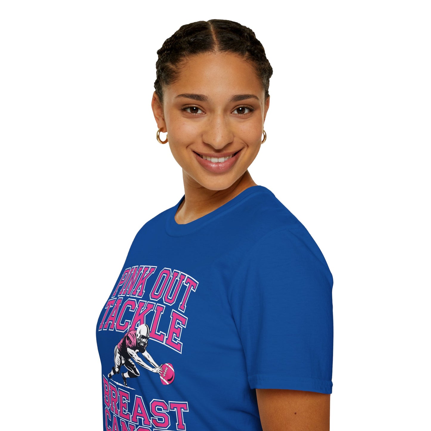 Funny Pink Out Tackle Breast Cancer Awareness American Football T-Shirt For Men Women