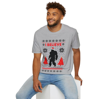 I Believe Sasquatch Big Foot Ugly Funny X-mas Holiday Christmas Jumper T-Shirt