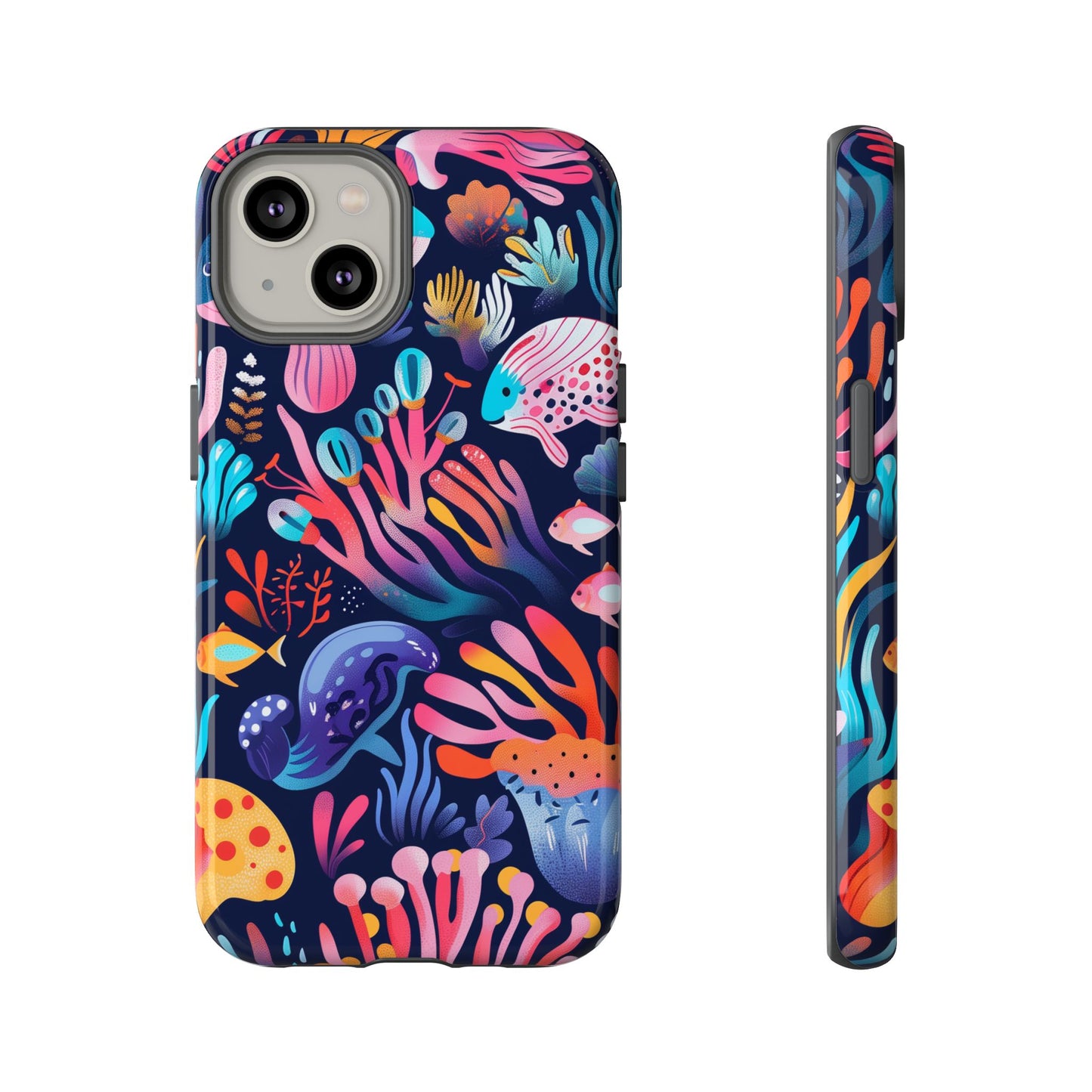 Underwater World Pattern iPhone 13 14 15 16 Pro Max Plus Case Wireless Charging Compatible Tough Cases Protection, Magnetic Phone Case for iPhone Classic Series