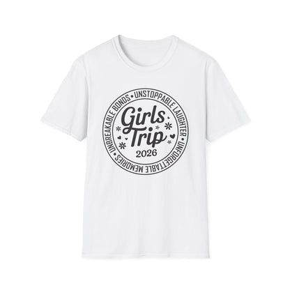 Funny Girls Trip 2026 Friends Weekend Sisters Vacation Matching T-Shirt For Women