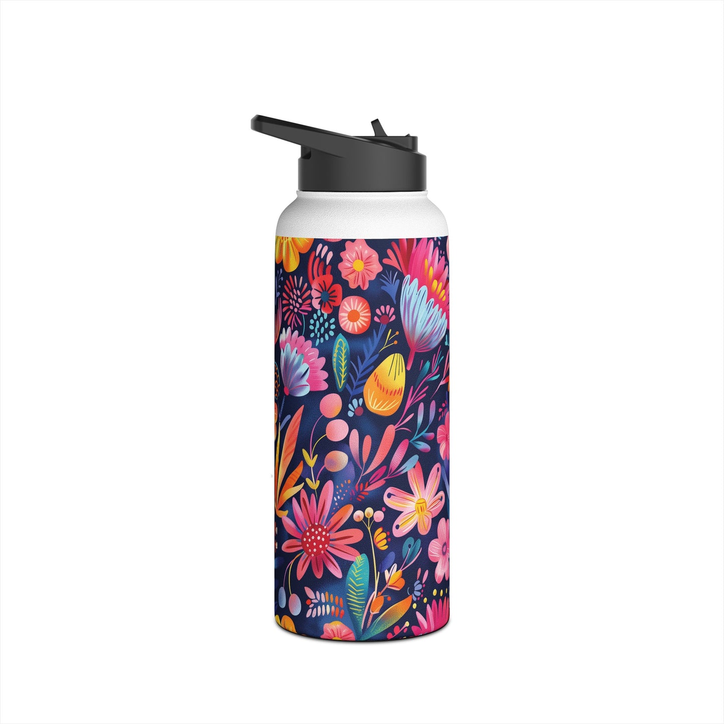 Fantasy Wonderland Pattern Stainless Steel Water Bottle with Twist-on Lid and Double-Wall Vacuum Insulation