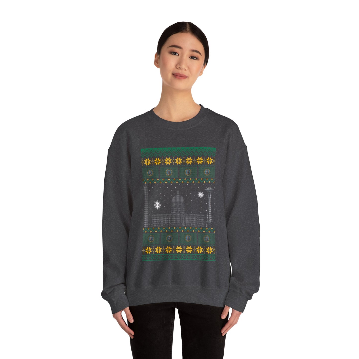 I Love Washington Christmas Santa, Reindeer Funny Ugly Christmas Jumper Sweatshirt