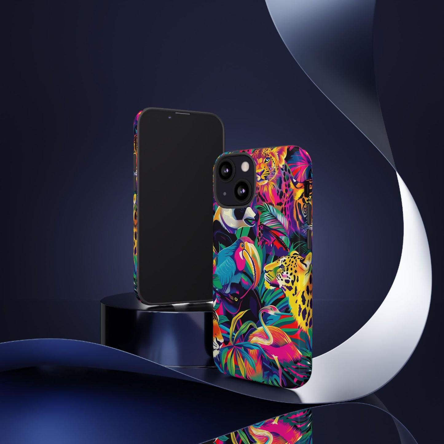 Animal Collage Pattern iPhone 13 14 15 16 Pro Max Plus Case Wireless Charging Compatible Tough Cases Protection, Magnetic Phone Case for iPhone Classic Series