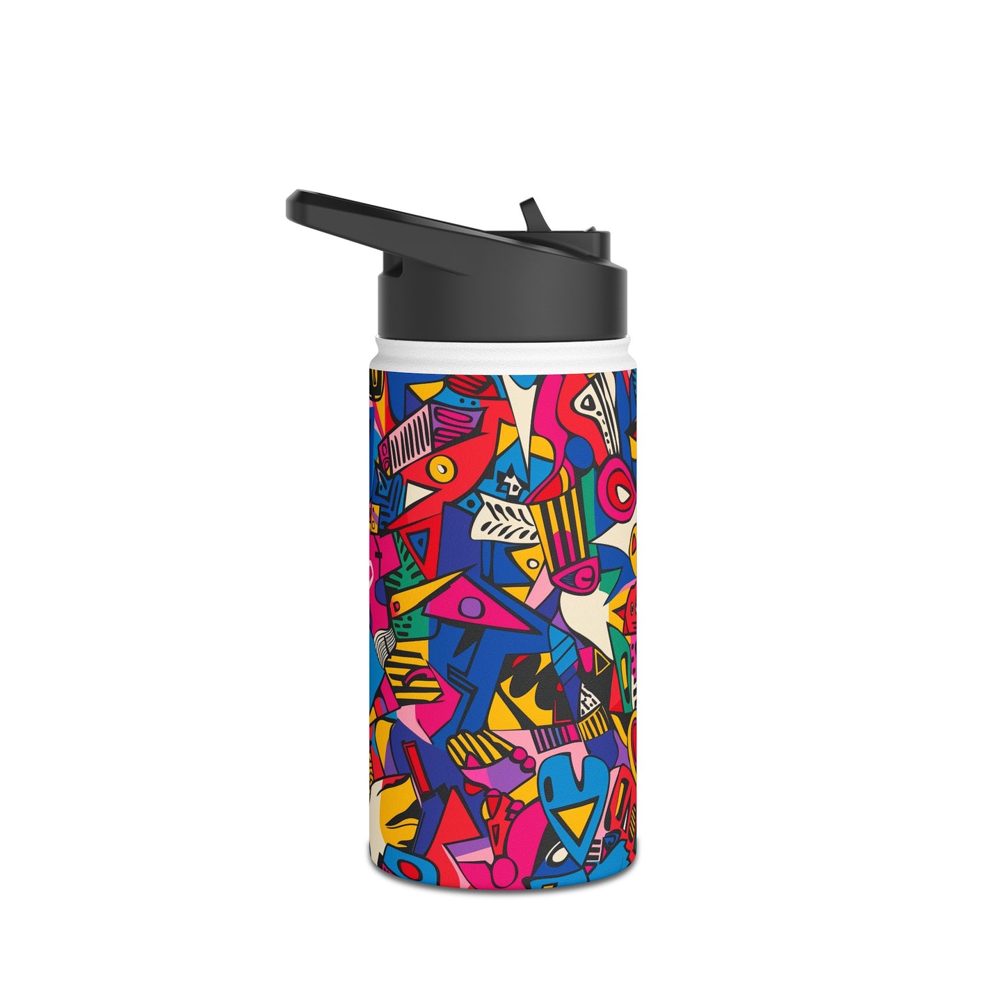 Comic pattern Vibrant Pattern Stainless Steel Water Bottle with Twist-on Lid and Double-Wall Vacuum Insulation