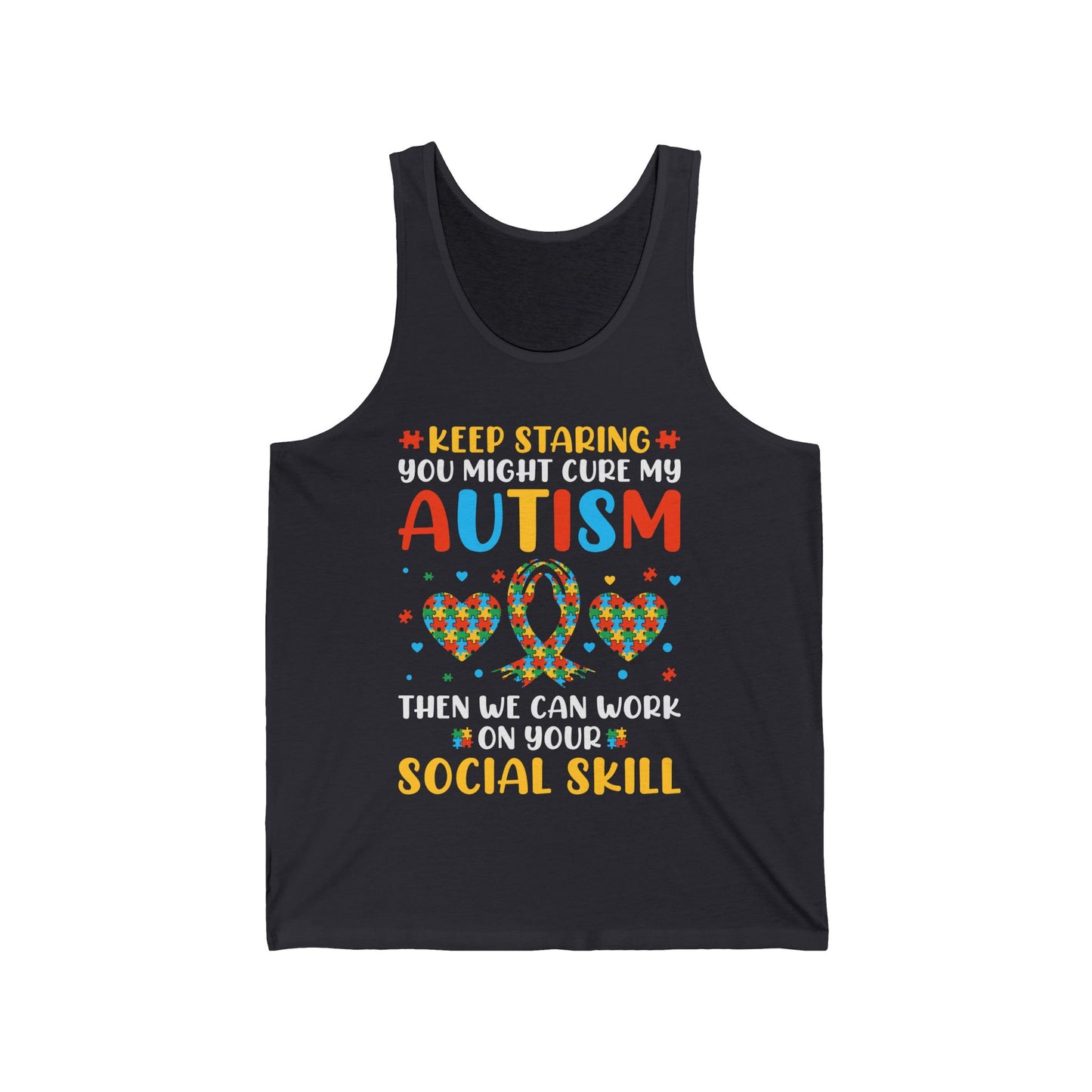 Autism Awareness Keep Staring Autistic Awareness Gift Tank Top For Men Women Kids