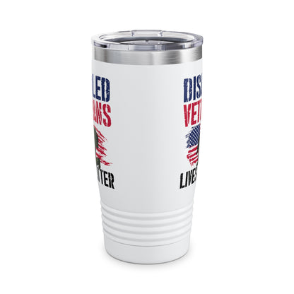 Disabled Veteran Lives Matter American US Flag Military Tumbler For Men Women Tumbler