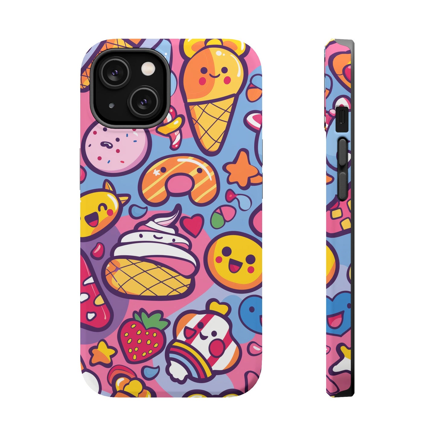 Kawaii Candyland Pattern iPhone 13 14 15 Pro Max Plus Case Compatible with MagSafe Tough Cases Protection, Magnetic Phone Case for iPhone  Classic Series