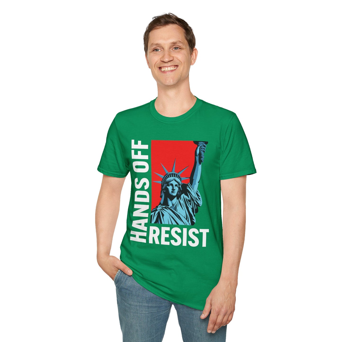 Resist Statue of Liberty Hands Off Resistance Protest T-Shirt For Men Women
