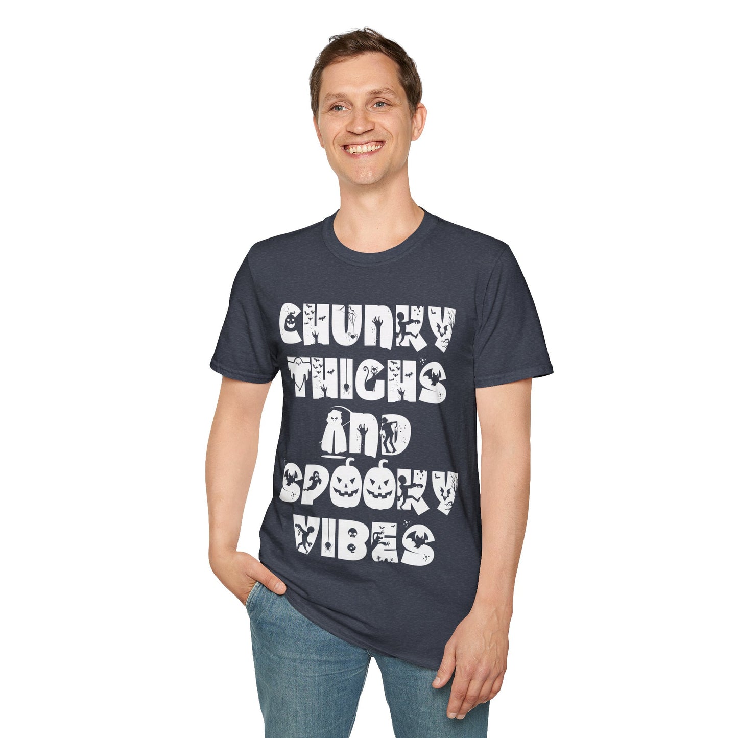 Funny Chunky Thighs and Spooky Vibes Halloween Women's T-Shirt