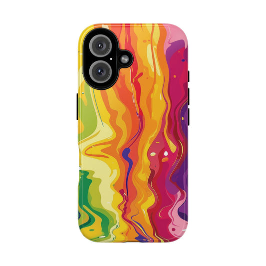 Rainbow Splash Vibrant iPhone 16 Pro Max Plus Case Wireless Charging Compatible Tough Cases Protection, Magnetic Phone Case for iPhone Classic Series