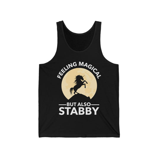 Funny Feeling Magical But Also Stabby Unicorn Lovers Tank Top Men Women