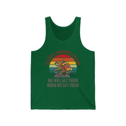 Retro Sloth Hiking Team We'll Get There When We Get There Hikers Hiking Tank Top