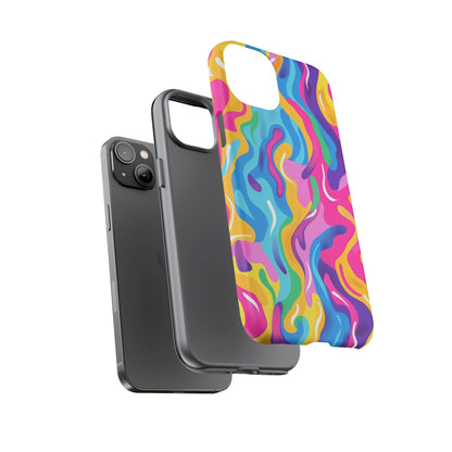 Rainbow Splash Pattern iPhone iPhone 13 14 15 16 Pro Max Plus Case Wireless Charging Compatible Tough Cases Protection, Magnetic Phone Case for iPhone Classic Series