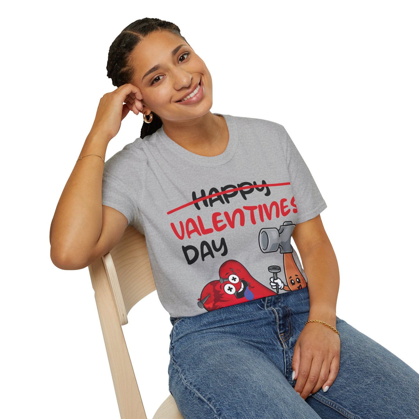 Funny Anti Valentines Day Gift Carpentor Cupid Heart Hammer Nails T-Shirt For Men Women T-Shirt