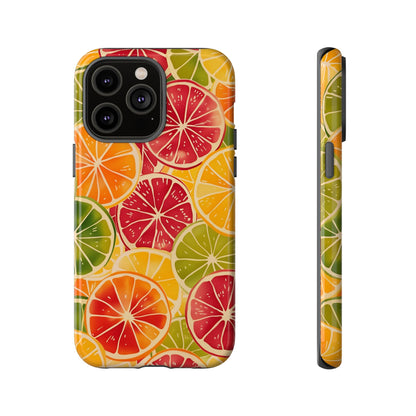 Citrus Burst Vibrant Color Pattern iPhone 13 14 15 16 Pro Max Plus Case Wireless Charging Compatible Tough Cases Protection, Magnetic Phone Case for iPhone Classic Series