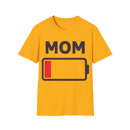 Funny Mom Tired Low Battery Mothers Day T-Shirt