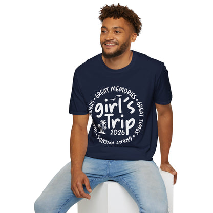 Girl's Trip 2026 Memories Friends Trip Matching Vacation T-Shirt For Men Women T-Shirt