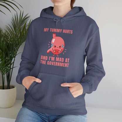 Funny My Tummy Hurts And I'm MAD At The Government Meme Sarcastic Hoodie