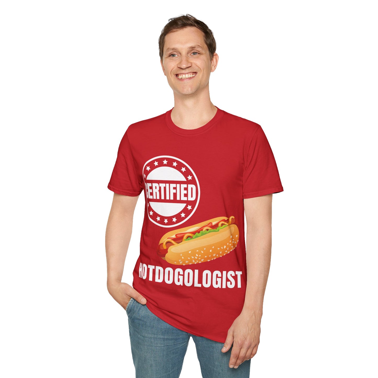 Certified Hotdogologist Hotdog Cool Sausage Hot Dog Lover T-Shirt For Men Women T-Shirt