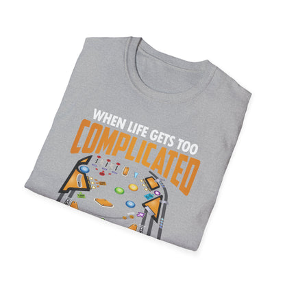 Pinball Funny T-shirt When Life Gets Too Complicated Pinball Lover Premium T-shirt