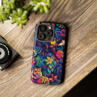 Animal Collage Vibrant Pattern iPhone 13 14 15 16 Pro Max Plus Case Wireless Charging Compatible Tough Cases Protection, Magnetic Phone Case for iPhone Classic Series