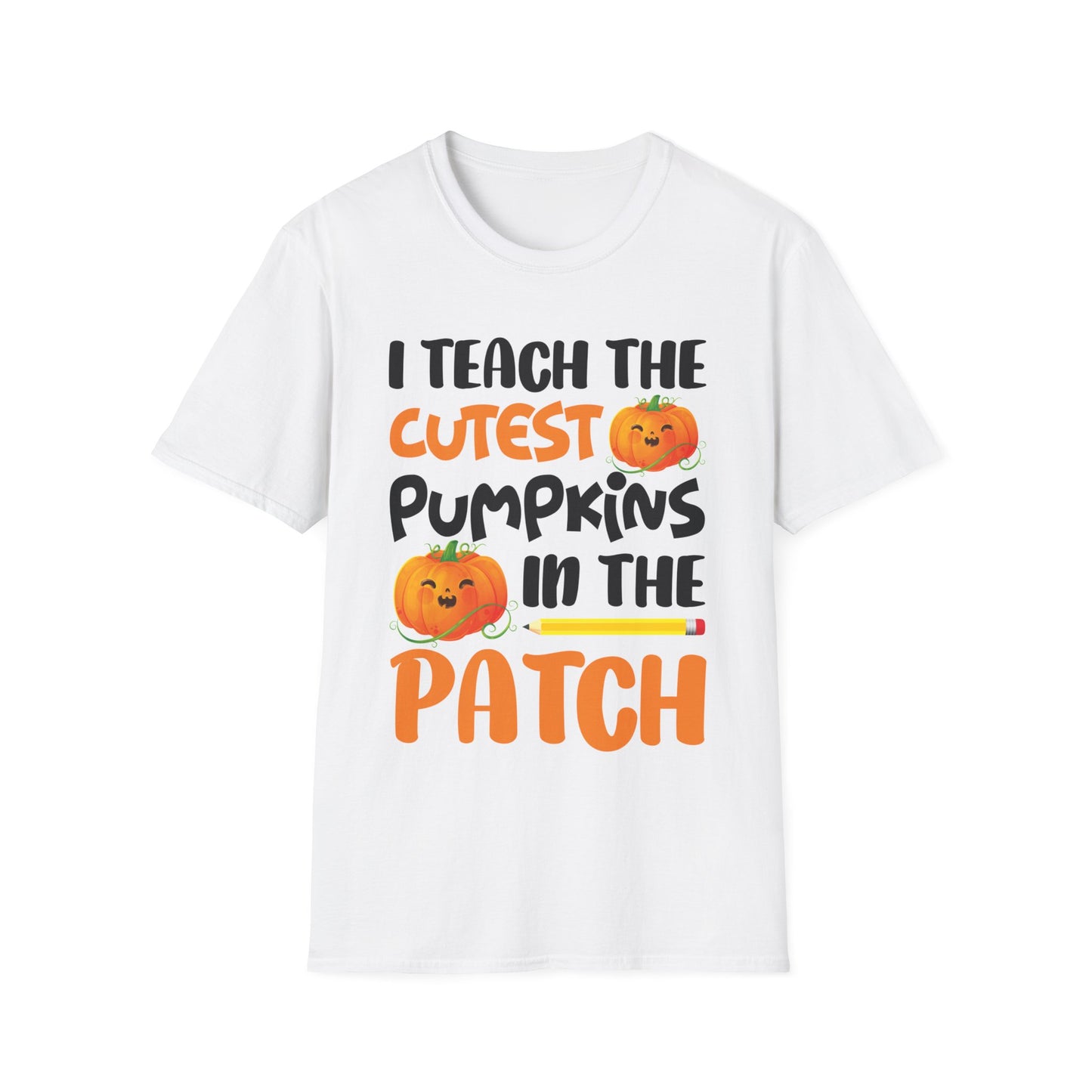 Funny I Teach The Cutest Pumpkins In The Patch Teacher Halloween Pumpkin  T-Shirt For Men Women