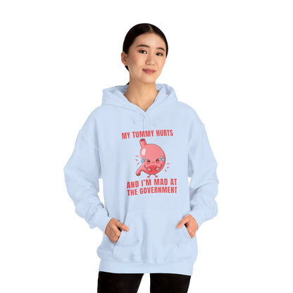 Funny My Tummy Hurts And I'm MAD At The Government Meme Sarcastic Hoodie