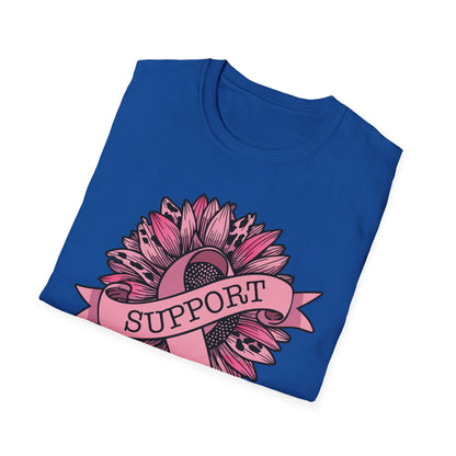Sunflower Pink Breast Cancer Awareness Women Warrior T-Shirt For Men Women