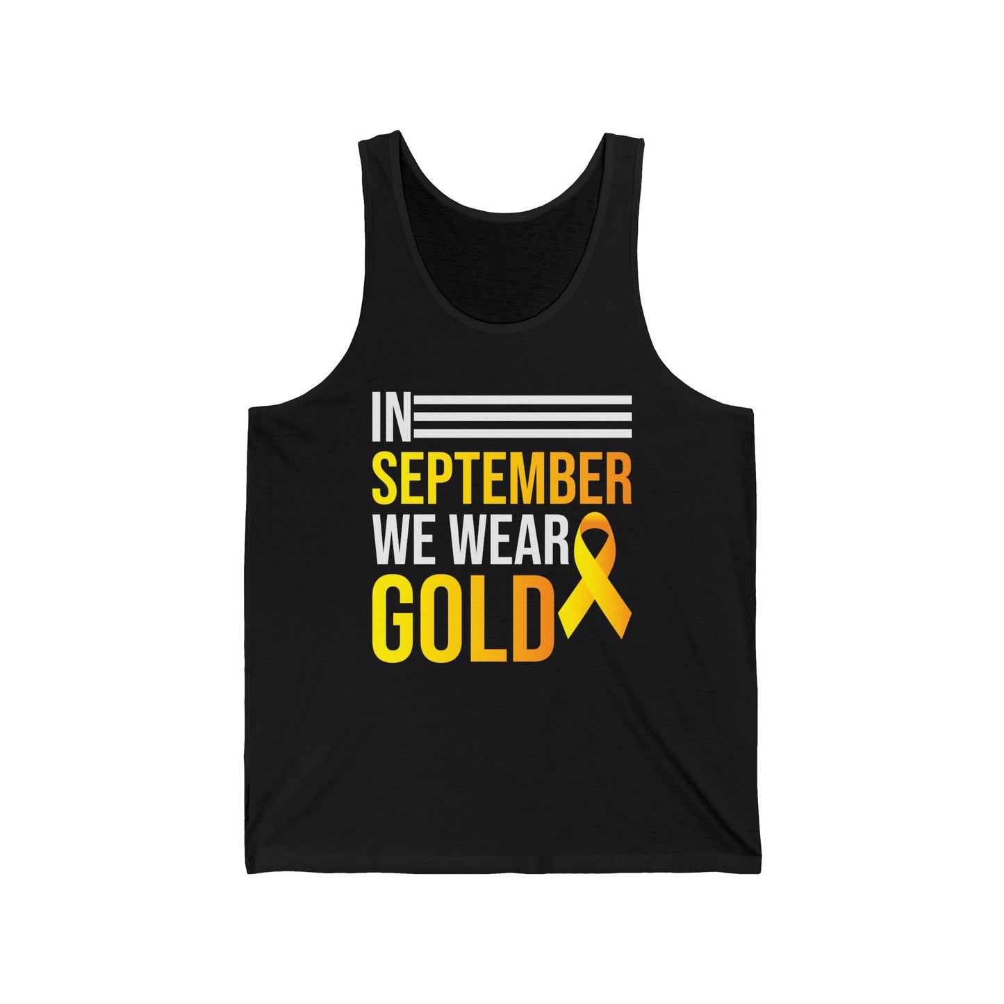 In September We Wear Gold Childhood Cancer Awareness Top for Men Women Tank top