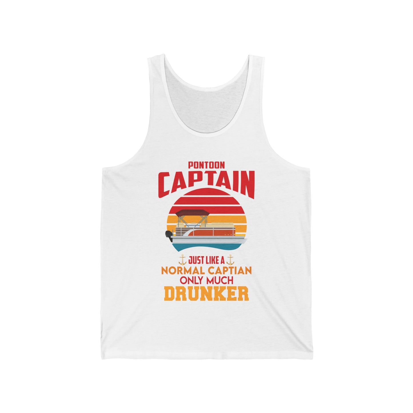 Pontoon Captain Boat Lake Boating Beer Party Gift For Dad Tank Top