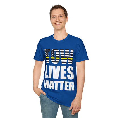 Tow Lives Matter Thin Yellow Line Tow Truck Driver Birthday Gift T-shirt Men