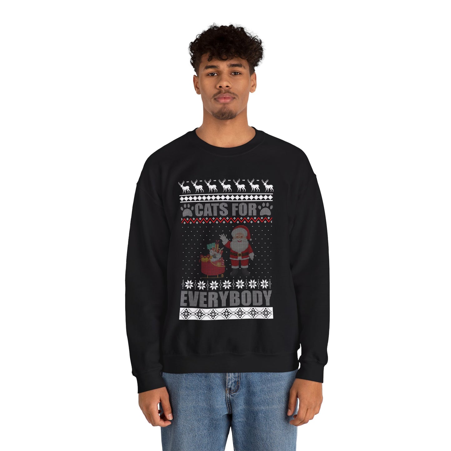 Cats For Everybody Christmas Cute Cat Lover Ugly Sweater Sweatshirt